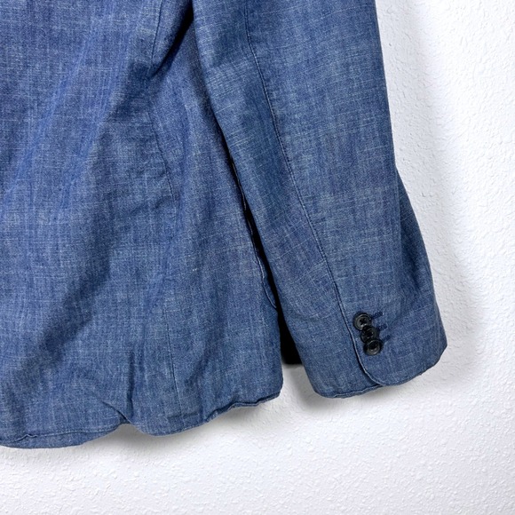 H&M Boys Chambray Blue Blazer Two Button Front Pockets Classic Style Youth 13-14 - Picture 10 of 12